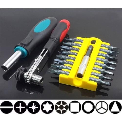 18pcs Security Tamper Proof Torx Hex Star Bit Set Magnetic Holder Screwdriver Bits Tamper Ratchet Wrench Hand Tools Combination