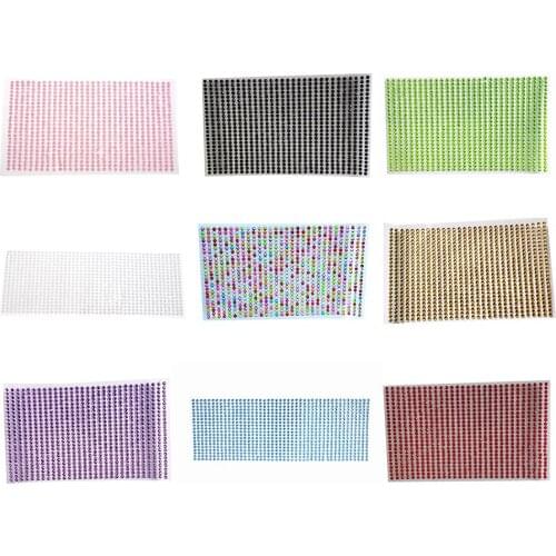 Sticker 750 Pcs / Set 3mm Diy Decal Acrylic Art Crystal Rhinestone Adhesive Scrapbooking Stickers silver