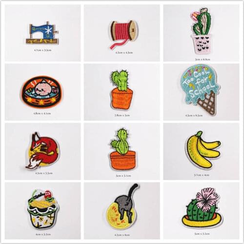Banana Cartoon Patches Cap Shoe Iron On Embroidered Appliques DIY Apparel Accessories Patch For Clothing Fabric Badges BU159