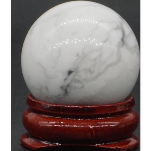 Natural White Howlite Turquoise Ball Mineral Quartz Sphere Hand Massage Crystal Ball Healing Feng Shui Home Decor Accessory 30mm