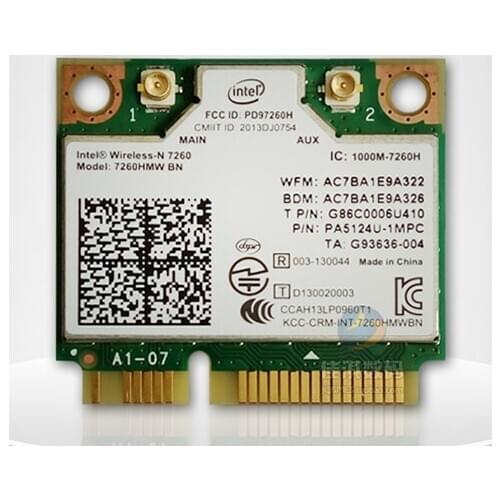 SSEA New Wireless bluetooth 4.0 Network Card For Intel wireless-N 7260 BN 7260HMW half MINI PCI-E 802.11b/g/n Card for ACER/ASUS