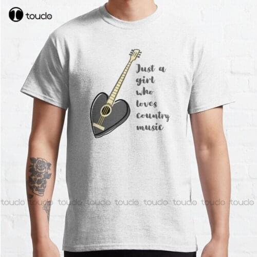 New Just A Girl Who Loves Country Music 5 Classic T-Shirt Cotton Tee Shirt S-5Xl