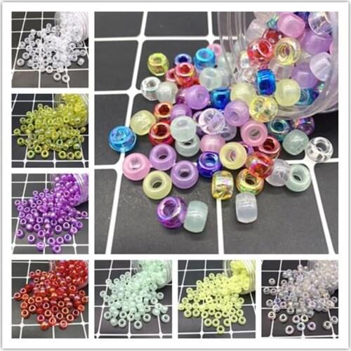 New 50pcs 6x8mm Loose Beads Bracelet Accessories Large Hole beads DIY Bracelet Earrings Charms Beads For Jewelry Making