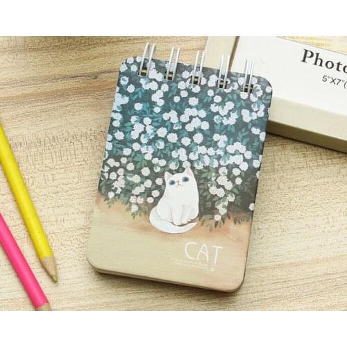 Office Stationery Toy Cat Small Notepad Cartoon Portable Pocket Memo Notes Creative Office Notebook Novelty Gift Notes