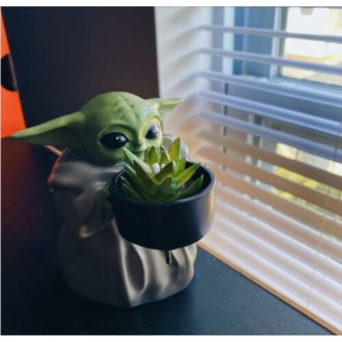 Original Baby Yoda Resin Model Decoration Small Plant Potted Disney Cartoon Figure Classic Collectible Toys