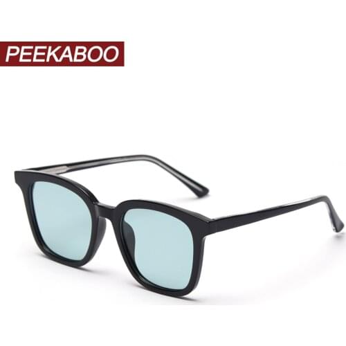 Peekaboo acetate womens oversized sunglasses men polarized yellow green 2021 square ladies sun glasses uv400 high quality tr90