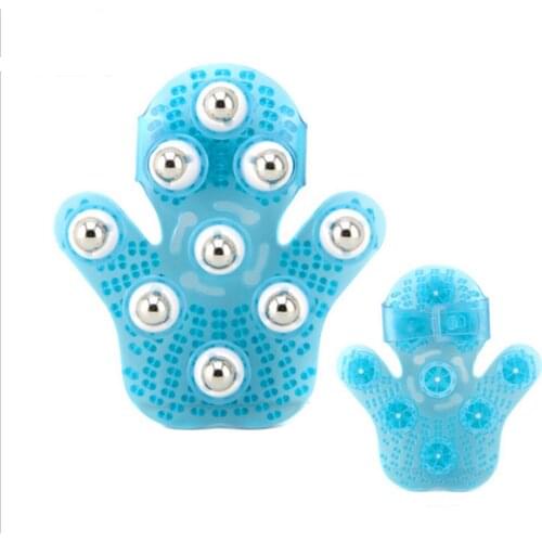 Free shiping 2 in 1 3 color 9 Steel balls 360 degree Eco PVC Body Cellulite Massage Glove health care Massager
