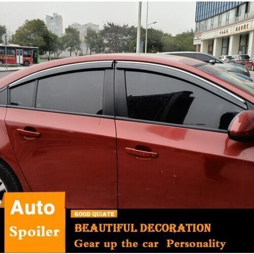 For Chevrolet Cruze 2015 2016 Plastic Window Visor Vent Shades Sun Rain Deflector Guard 4PCS/SET Car Awning Shelter Window Visor
