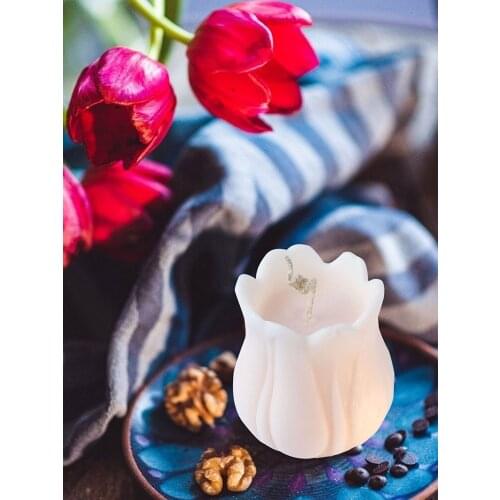 Romantic Tulip Flower Silicone Mold Creative DIY Aromatherapy Candle Mold Handicraft Gift Mold Cake Mousse Mold