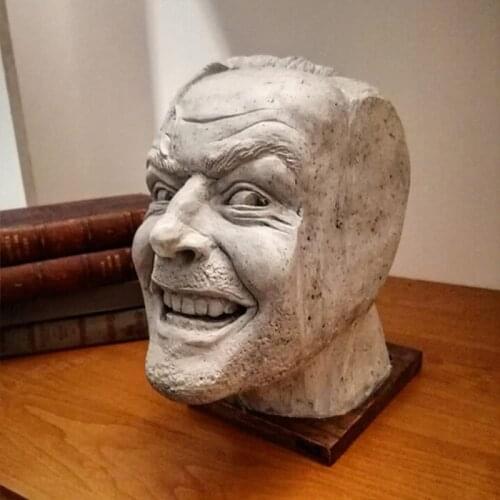 Heres Johnny Sculpture of The Shining Resin Desktop Ornament Bookend Library Funny-face Book Shelf Statue Figurine Home H58C