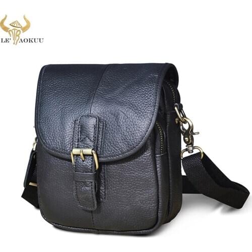 Natural Leather Men Design Casual Multi-function Messenger Crossbody Bag Fashion Fanny Waist Pack Belt Bag Phone Pouch Male 1168