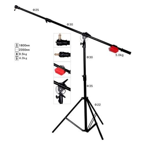 Free DHL Heavy Duty LS-10 Studio Boom Arm Top Light Stand & 5KG Counter Weight Balancer