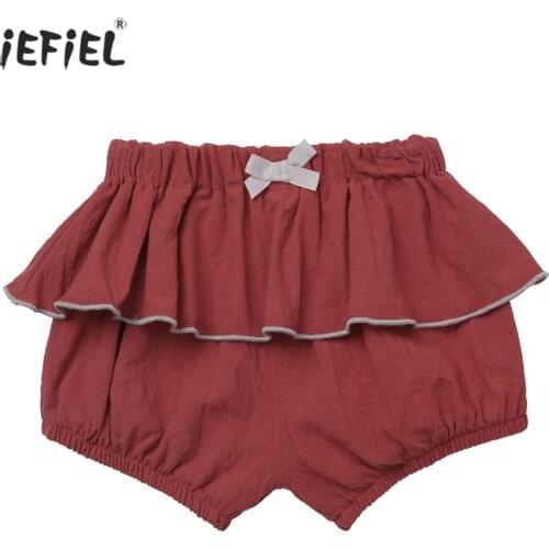 0-5Y Kawaii Newborn Baby Ruffle Bloomers PP Pants Cotton Triangle Solid Girls Shorts Summer Short Trouser Toddler