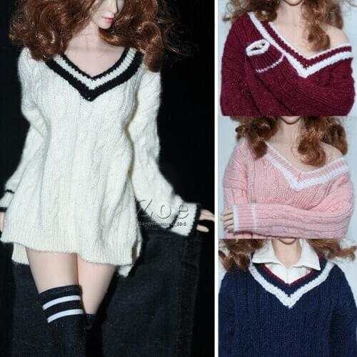 1/6 Female long-sleeved sweater coat casual loose Clothes F 12'' Ph JO Figure