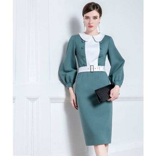 High End Hepburn Dress Female 2021 New Spring And Summer French Celebrity Retro Temperament Doll Collar