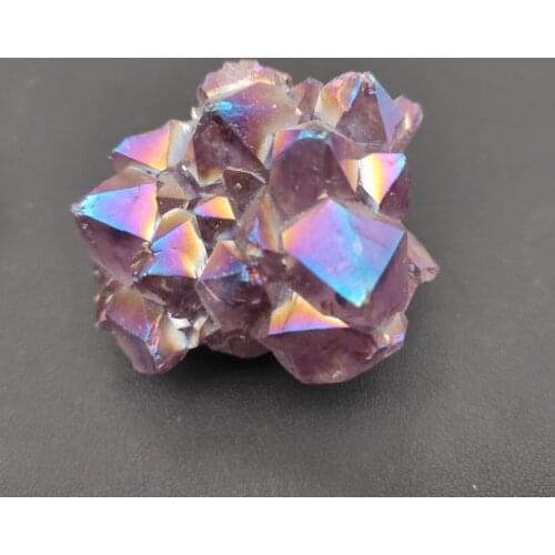 1pcs 40-50g lovely rainbow angel aura crazy amethyst clusters natural quartz crystal rough lealing stone for children gifts