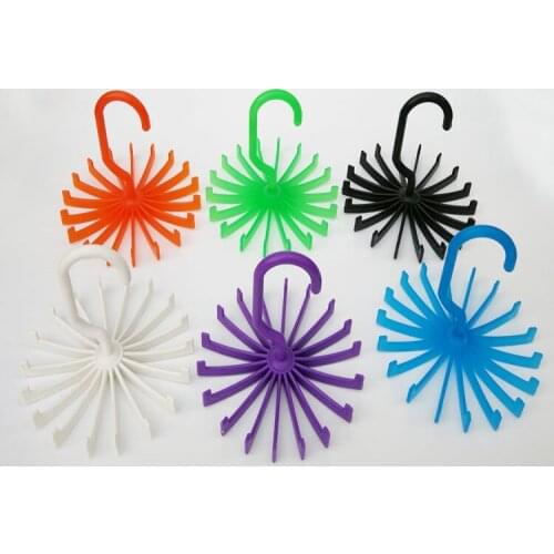 Space Saving Multifunction Neck Tie Hanger Plastic 18 Hooks 360° Rotating 1Pcs Belt Rack Plastic for Household