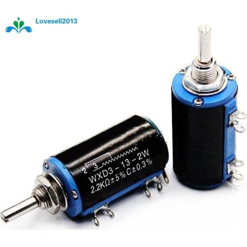 1 Pcs New WXD3-13-2W 2K2 2.2K ohm Rotary Multiturn Wirewound Potentiometer NEW