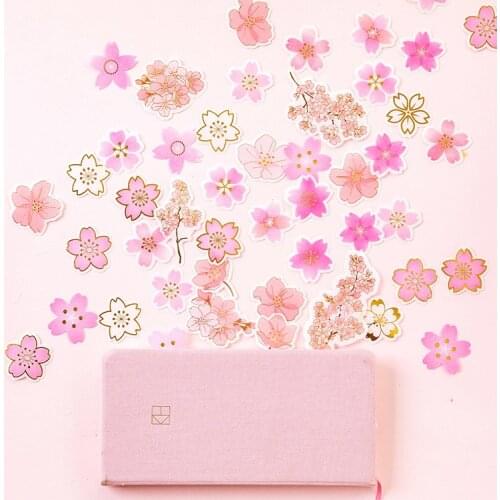 1 Pack Pink Sakura Petal Paper Decorative Sticker bullet Diary Notebook Decoration