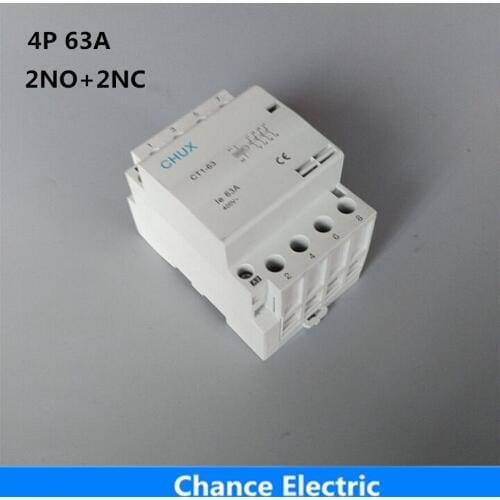 2NO+2NC 4P CT1 63A 400v 50/ 60HZ Din rail Household AC Contactor