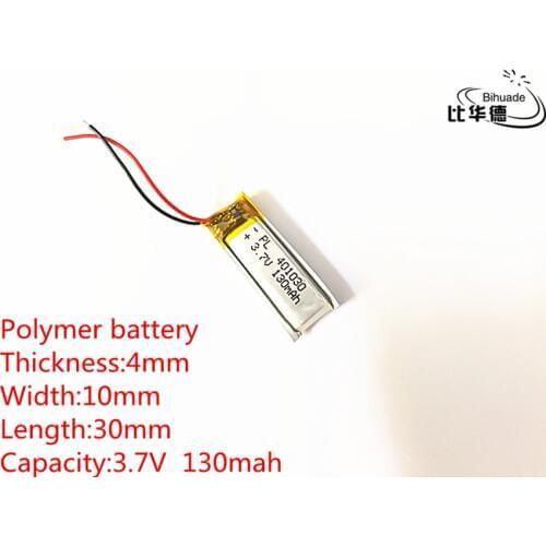 3.7V,130mAH,401030 PLIB; polymer lithium ion / Li-ion battery for GPS,mp3,mp4,mp5,dvd,bluetooth,model toy mobile bluetooth