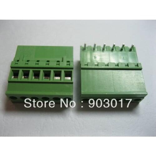 30 Pcs Per Lot 5.08A 5.08mm Angle 6 pin Screw Terminal Block Connector Pluggable Type HIGH QualityHOT Sale