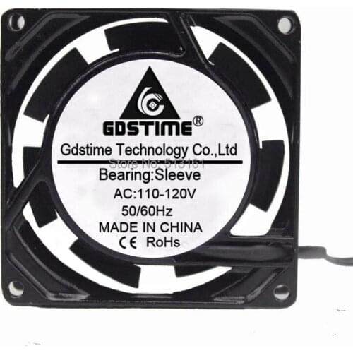 5 Pieces Gdstime 8025S 80MM 8CM AC FAN 110V 115V 120V Metal Frame 80mm x 80mm x 25mm 50/60Hz 2300RPM