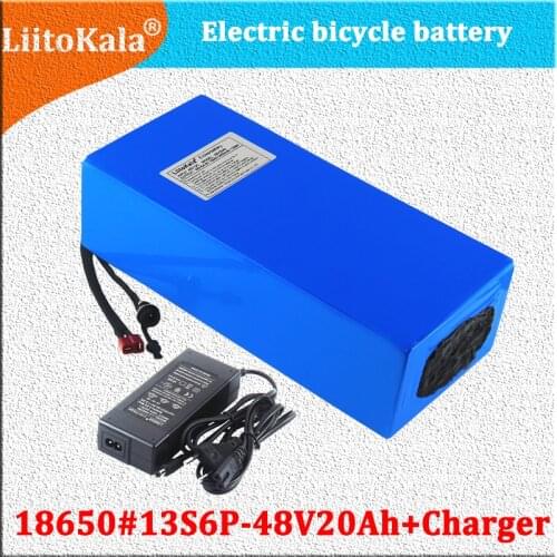 LiitoKala High power 1000W 48V 20AH Electric Bike Battery 48V 20AH E-bike Battery 48 Volt Lithium Battery with BMS 2A Charge