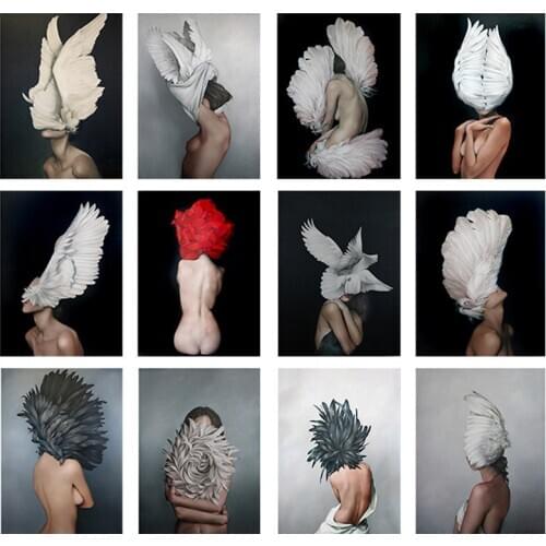 Angel Women Flower Avatar Girl Canvas Painting Wall Painting Print Poster Wall Art Bedroom Living Room Modern Fashion Home Décor