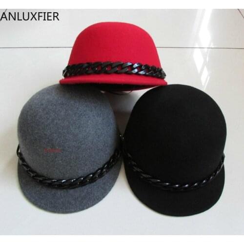 B-8140 100 % Wool Fall Equestrian Hat Wool Knight Fedoras Cap Winter Wool Felt Fedora Hats Men Panama Jazz Trilby Caps