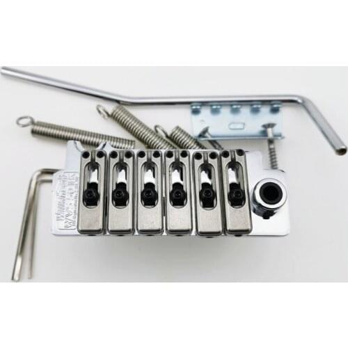 Chrome Wilkinson WVS50IIK Guitar Tremolo Bridge With Matching Satin Saddles Guitar Parts