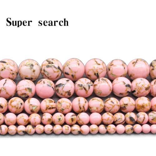 4/6/8/10/12mm natural stone Light pink Pine stone shell Loose Beads Suitable for DIY Fashion bracelet necklace Jewelry
