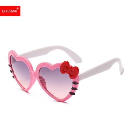 2021 Kids Heart Shaped Sunglasses Girl Brand UV400 Glasses Boy Baby Sunglasses Cartoon Eyewear Retro Childrens Glasses Goggle