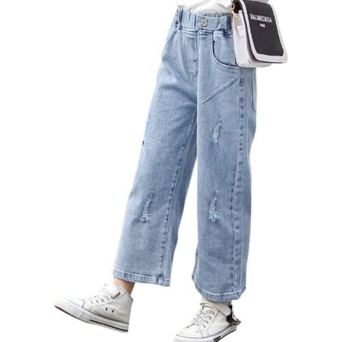 Girls Jeans High Quality Kids Jeans Girls Casual Style Jeans For Children Spring Autumn Childrens Clothes 6 8 10 12 14