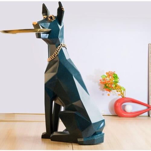 European Fashion Cool Dog Sculpture Living Room Decoration Resin Animal Statue Storage Box Housewarming Gift Home Accessories