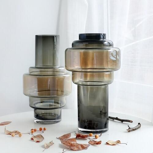 European Glass Vases Flower Arrangement Hydroponic Plants Pot Modern Transparent Terrarium Crafts Vase Decoration Home Ornaments