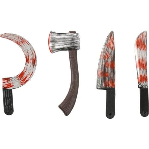 Halloween Bloody Cutter Toy Halloween Blood Knife Scimitar Machete Ghost Festival Costume Party Decoration Props