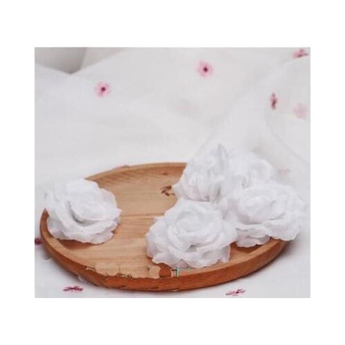 8cm White Ivory Cream Artificial Rose Flower Head for Wedding Decoration Valentines Day Gift DIY Rose Bear Fake Flowers Flores