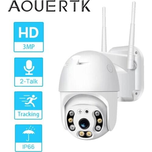 AOUERTK HD 3MP Camera IP WIFI Camera Auto-Tracking Human Detection PTZ Speed Dome Camera WIFI Surveillance Camera