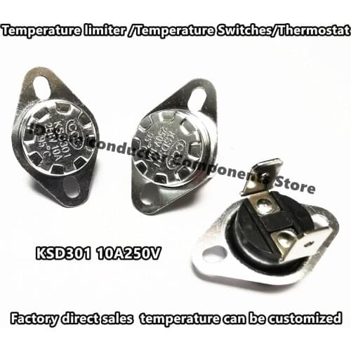 KSD301 10A250V Normally closed 80C 85 90 95 100 105 110 120 130degree Temperature sensor switch /Temperature limiter /Thermostat