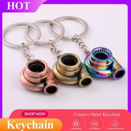 Hot Mini Turbo Turbocharger Keychain Spinning Turbine Key Chain Ring Keyring Keyfob Fashion Daily Unisex Interior Accessories
