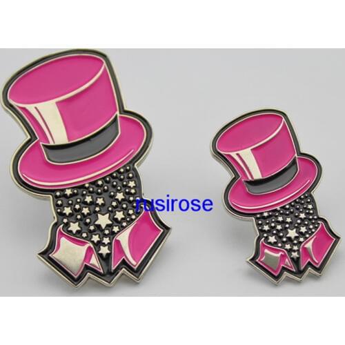 Small Red Hat metal commemorative badge custom, hat shaped brooch badge