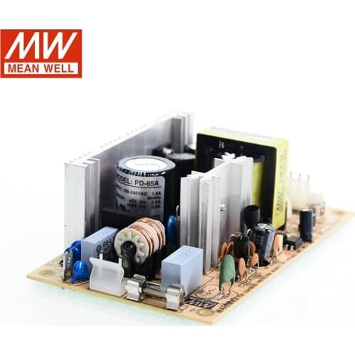 MEAN WELL PD-65A 61.1W 5V 12V Dual Output Switching Power Supply 110V/220V AC to 5V 12V DC 5.5A 2.8A PCB type open frame SMPS