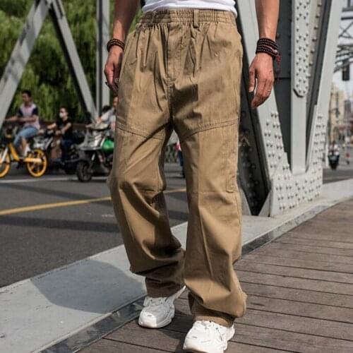 Men Pants Big Size Loose Cargo Pants lard-bucket Male Mens Trousers Causal Long Hip-hop Trouser