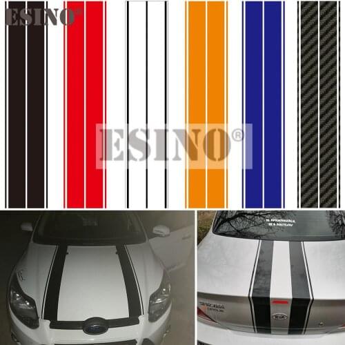 One Pair of New Styling Stripe Car Hood Covers Vinyl Sports Decal Head Decorative Sticker Car Accessories