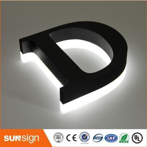 Outdoor advertising backlit 3d metal sign letters Customized acrylic led backlit sign