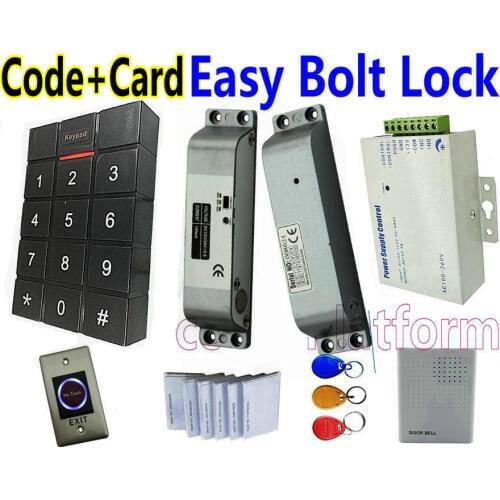 New Keypad 2,000 RFID Card Pin code+EM ID card Outdoor waterproof standalone access control Surface mounted Drop Bolt Lock doors