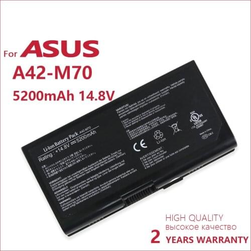 100% new A42-M70 Laptop Battery For Asus M70 M70SA M70V M70VM G71 G71V G71G G71GX G71VG N70SV N90SV X71 X72 8cell 5200mAh 14.8V