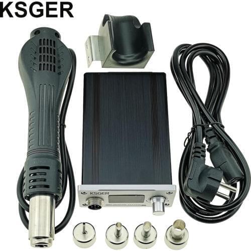 KSGER DIY Hot Air Gun Rework Station Solder Hot Air Fun Dryer Electronic OLED Nozzle Stand DIY Welding Tool Heating Element 700W