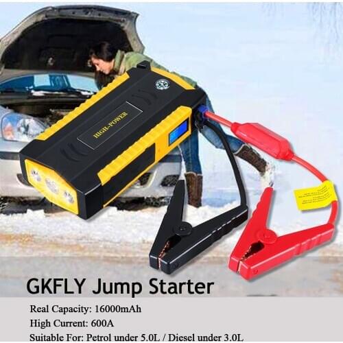 GKFLY Portable Car Jump Starter Emergency 12V Starting Device Super Power Bank Auto Start Battery Lithium Polymer Booster CE